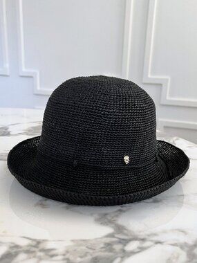 NWT - Helen Kaminski Provence 8 Raffia Hat - Charcoal👒